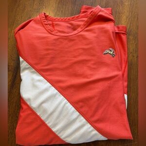 Tracksmith Athletic performance Mesh shirt with Small Gold Embroidered Rabbit